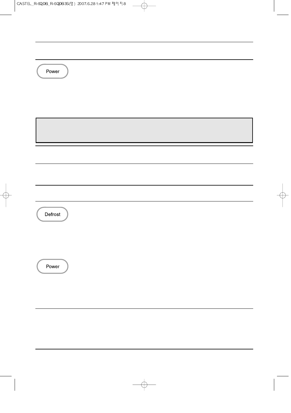 Cooking in one stage, Cooking in two stage | Daewoo KOR-6QDB User Manual | Page 9 / 25