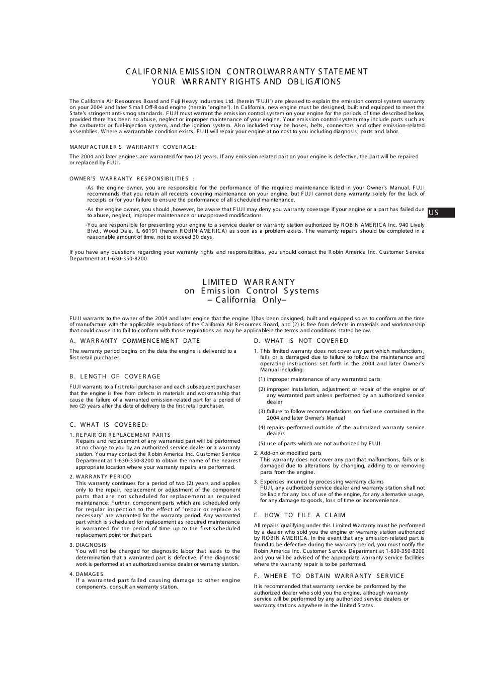 Subaru Robin PKV110 User Manual | Page 6 / 18