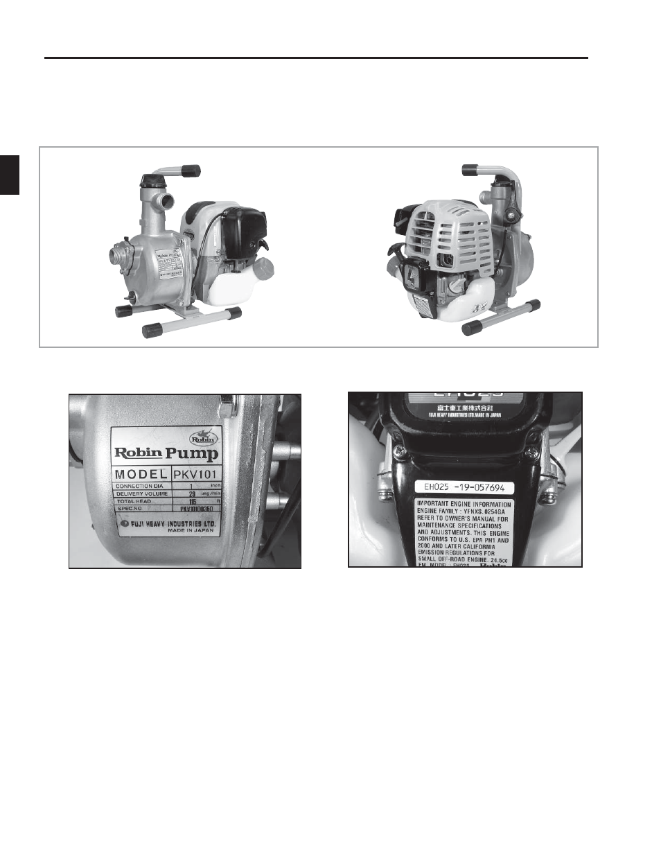 Pkv101 | Subaru Robin PKX201 User Manual | Page 16 / 88