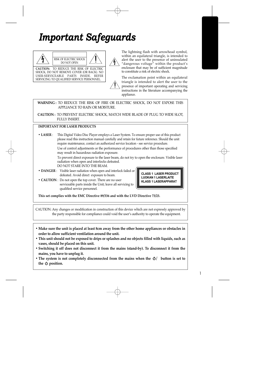 Important safeguards | Daewoo SH-3510P User Manual | Page 3 / 66