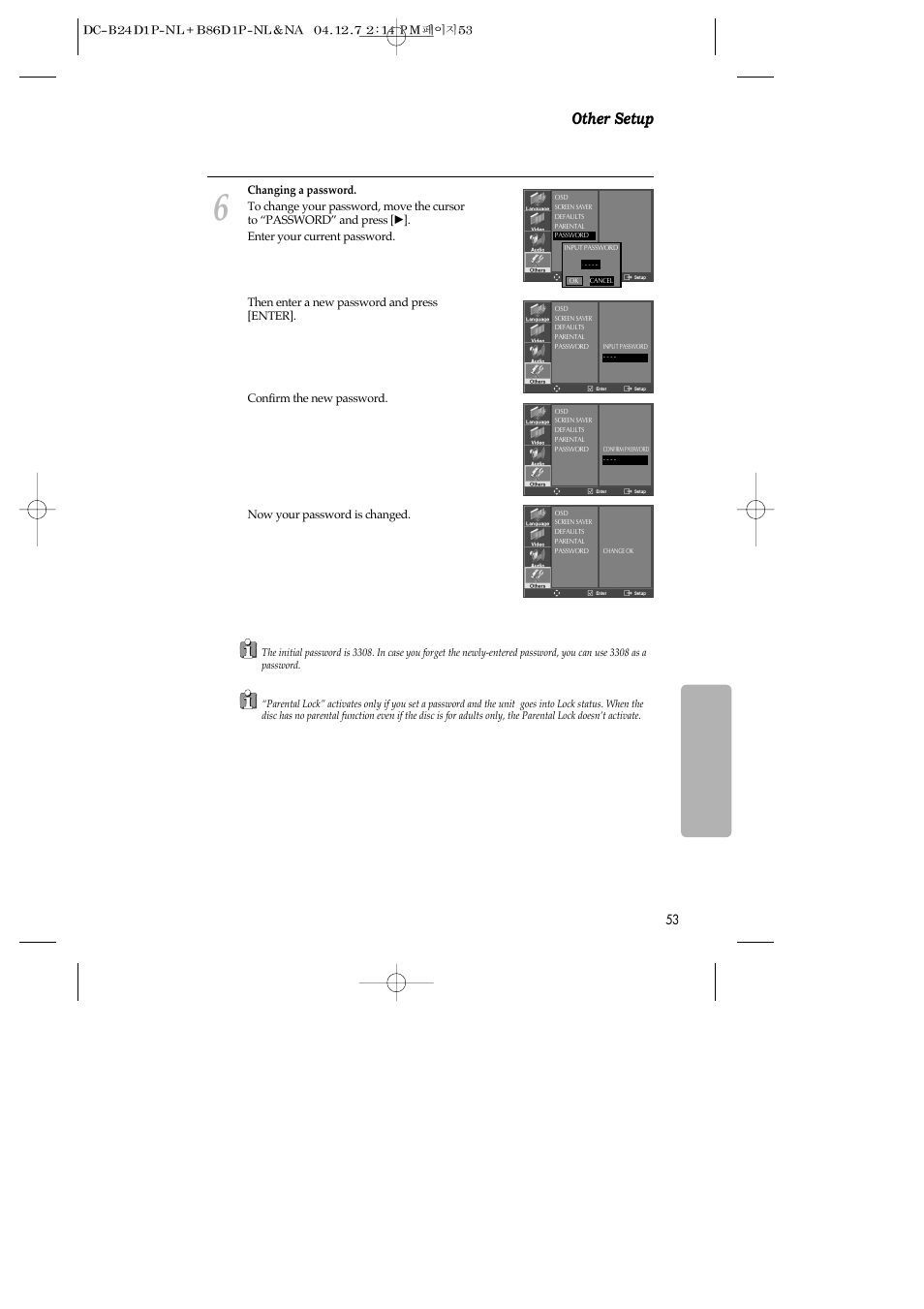 Other setup | Daewoo SH-3510P User Manual | Page 55 / 66