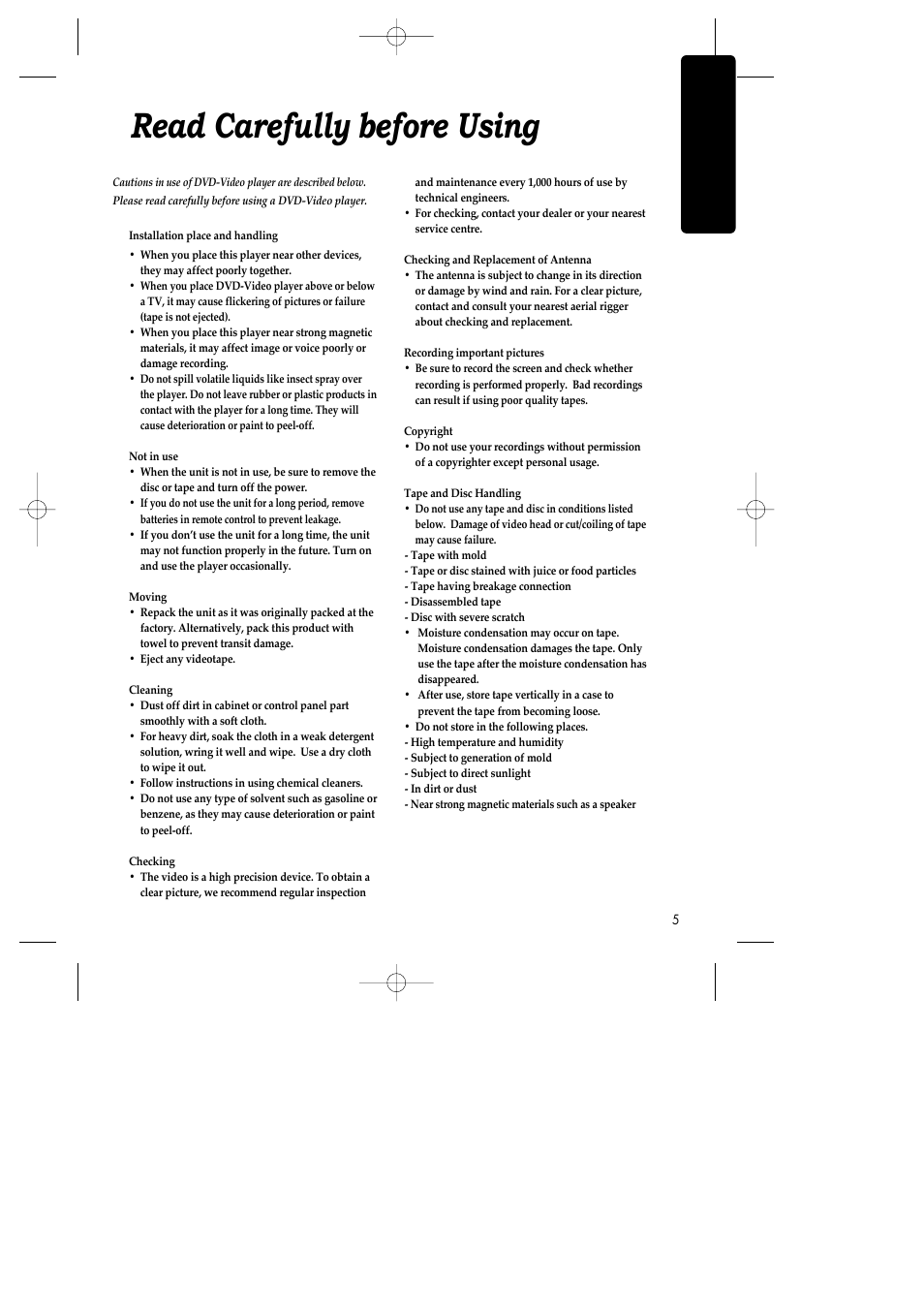 Read carefully before using | Daewoo SH-3510P User Manual | Page 7 / 66