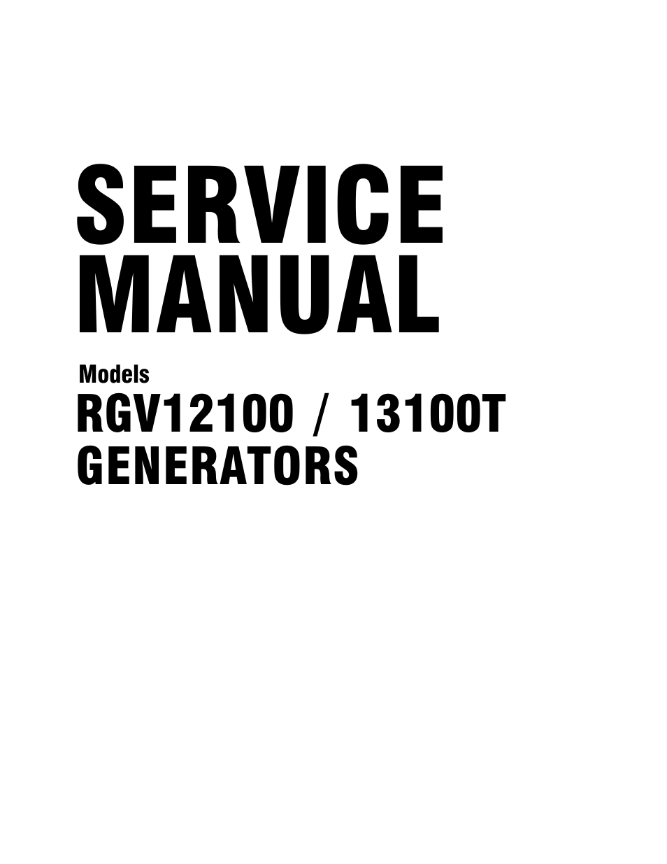 Subaru Robin RGV12100 User Manual | 51 pages