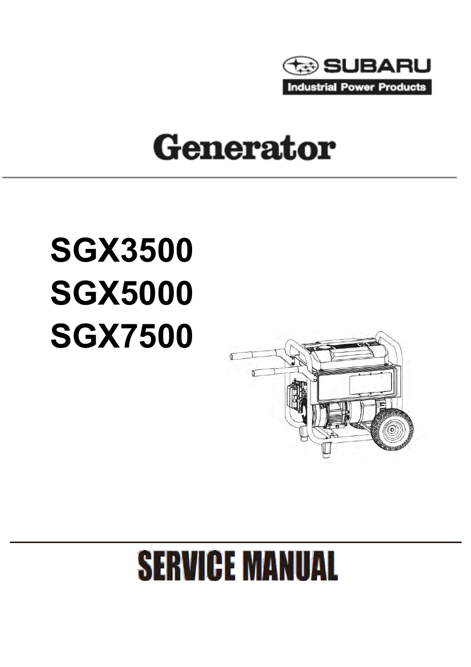 Subaru Robin SGX3500 User Manual | 46 pages