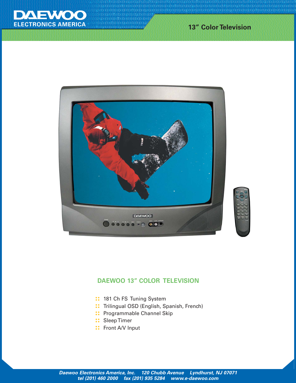 Daewoo DTQ 13V1FC User Manual | 2 pages