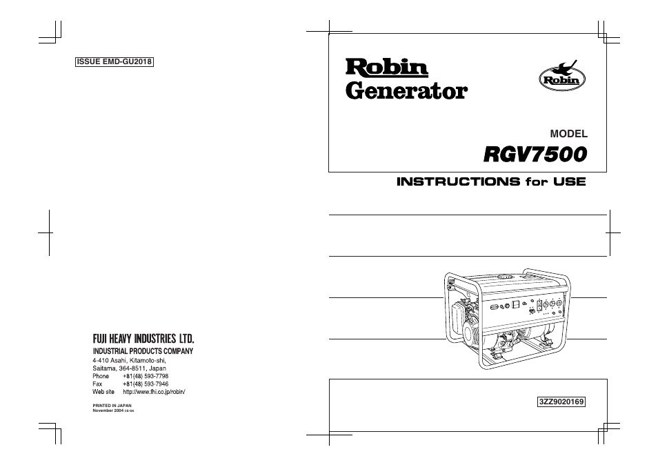 Subaru Robin RGV7500 User Manual | 46 pages