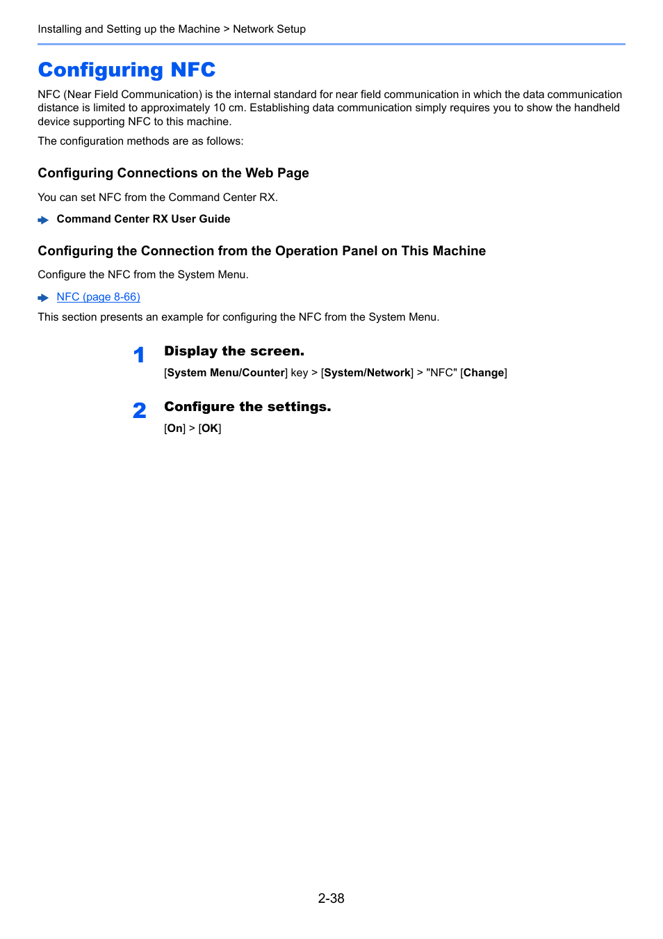 Configuring nfc, Configuring nfc -38 | Kyocera Taskalfa 3511i User Manual | Page 103 / 610