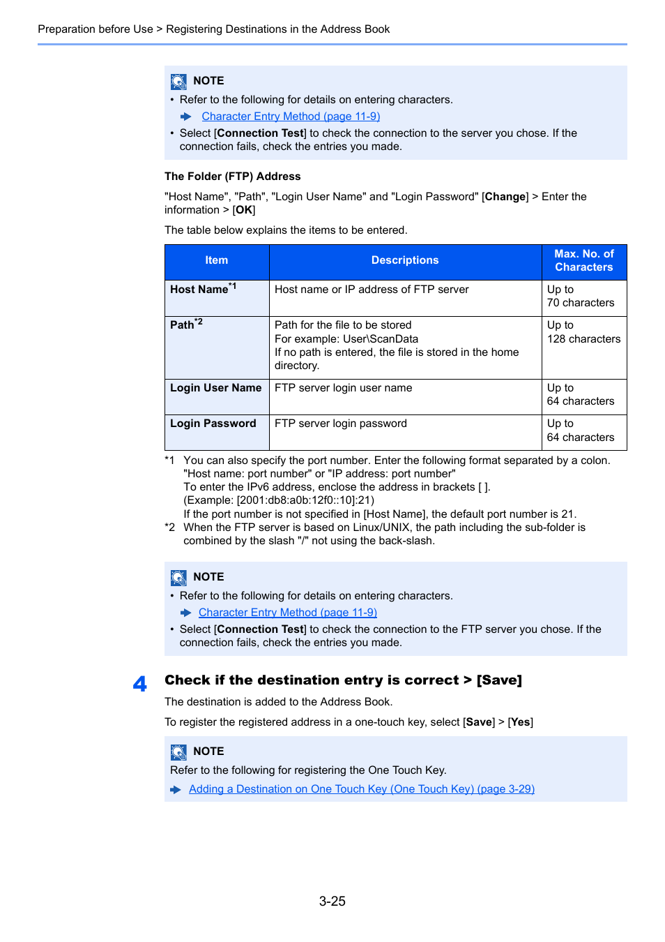 Check if the destination entry is correct > [save | Kyocera Taskalfa 3511i User Manual | Page 168 / 610