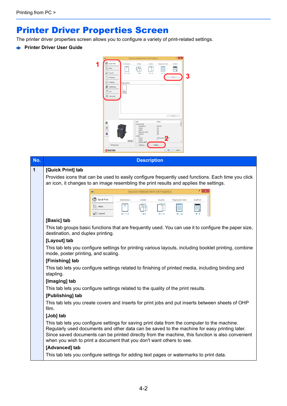 Printer driver properties screen, Printer driver properties screen -2 | Kyocera Taskalfa 3511i User Manual | Page 175 / 610