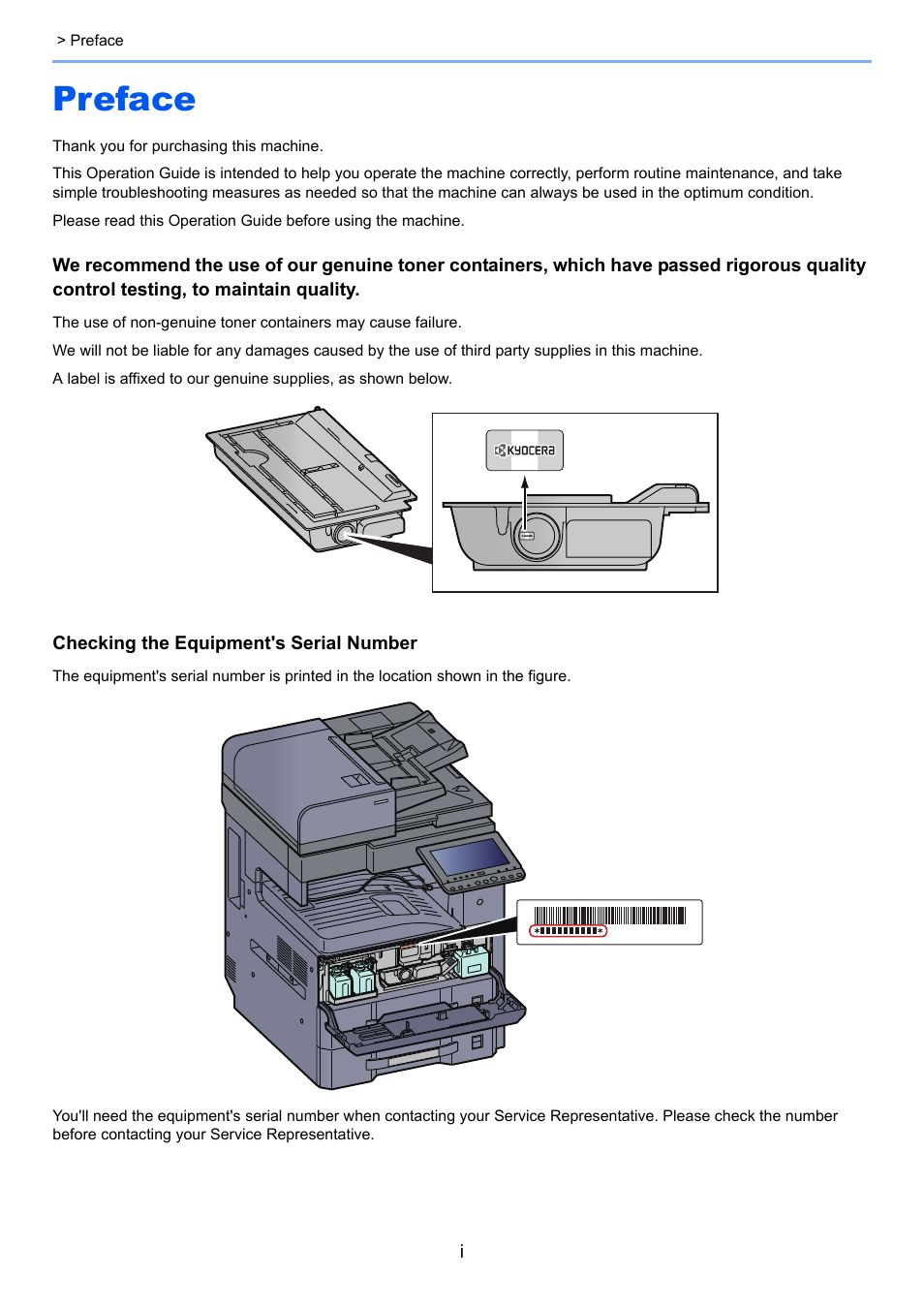 Preface | Kyocera Taskalfa 3511i User Manual | Page 2 / 610