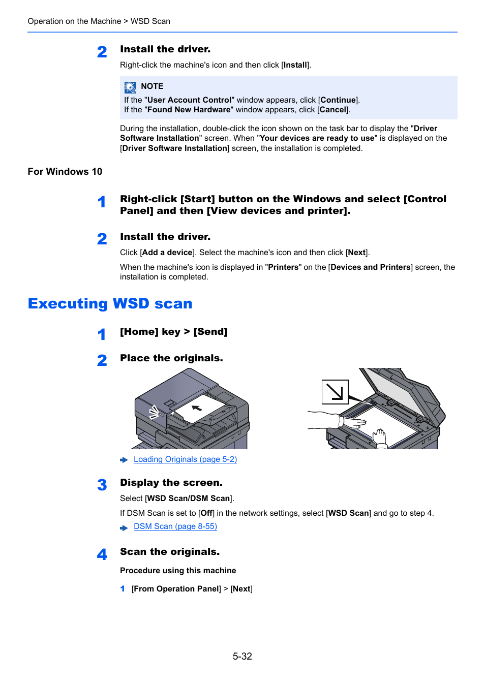 Executing wsd scan, Executing wsd scan -32 | Kyocera Taskalfa 3511i User Manual | Page 225 / 610