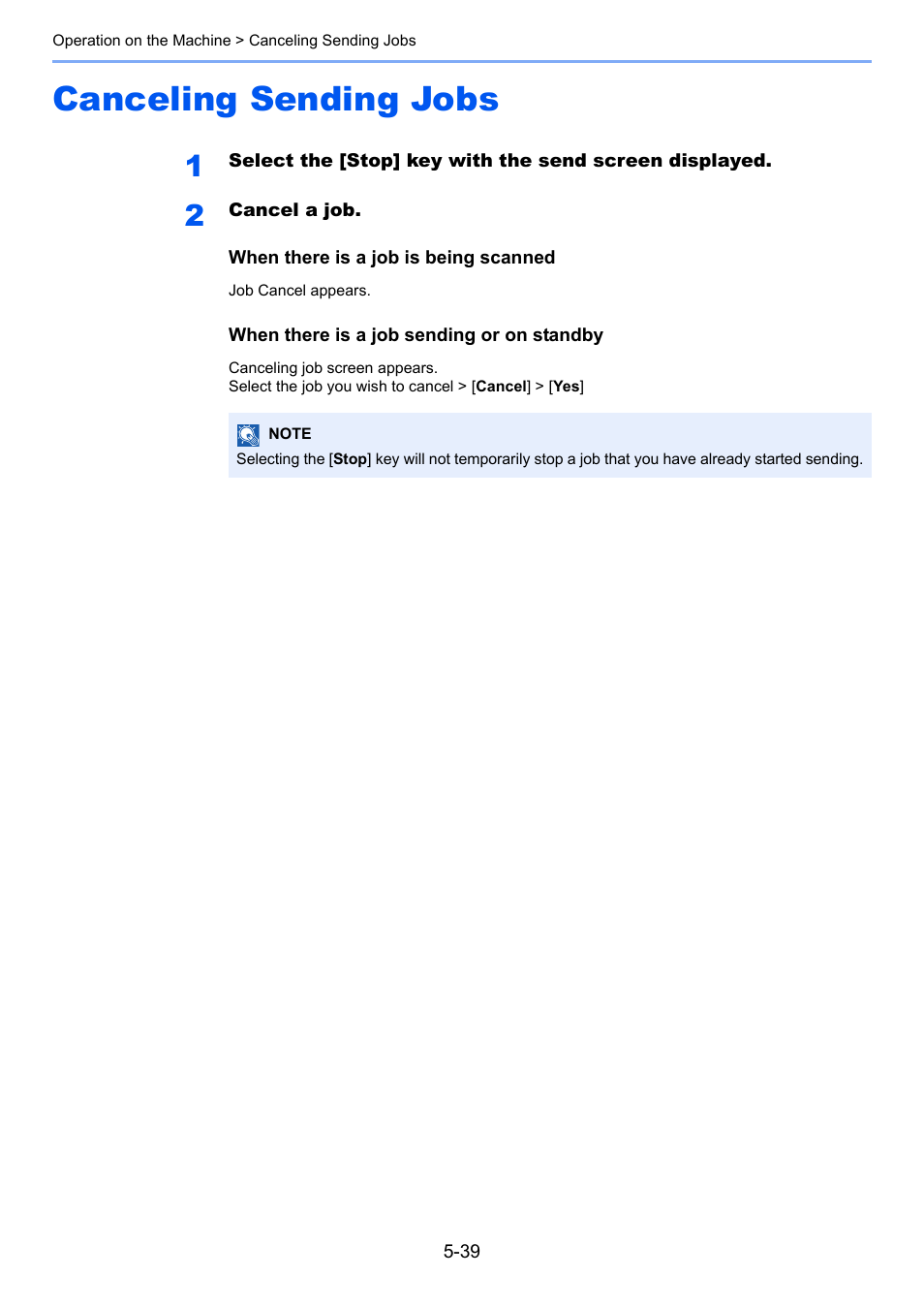 Canceling sending jobs, Canceling sending jobs -39 | Kyocera Taskalfa 3511i User Manual | Page 232 / 610