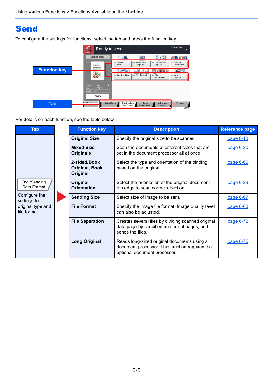 Send, Send -5 | Kyocera Taskalfa 3511i User Manual | Page 269 / 610