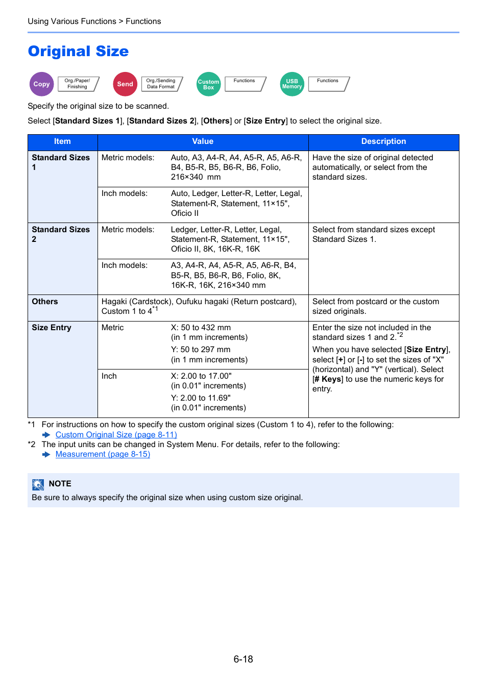 Original size, Original size -18, Specify the original size to be scanned | Kyocera Taskalfa 3511i User Manual | Page 282 / 610