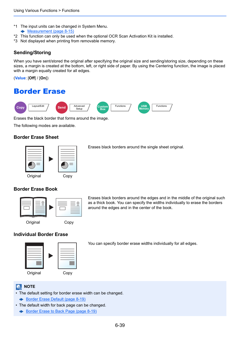 Border erase, Border erase -39, Sending/storing | Kyocera Taskalfa 3511i User Manual | Page 303 / 610