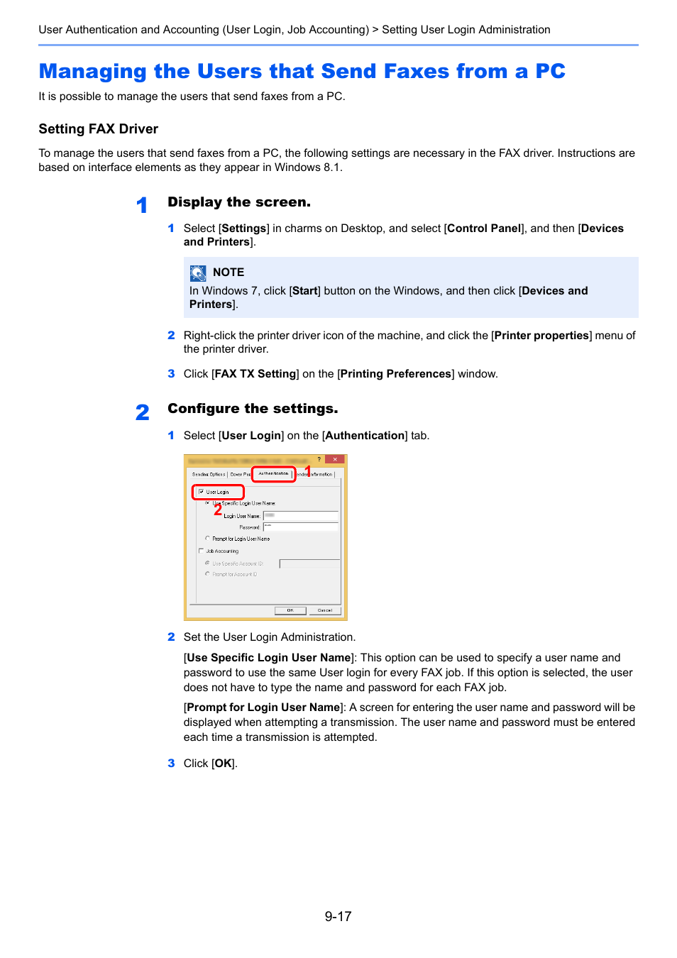 Managing the users that send faxes from a pc, Managing the users that send faxes from a pc -17, Managing the users that send faxes | From a pc -17 | Kyocera Taskalfa 3511i User Manual | Page 445 / 610