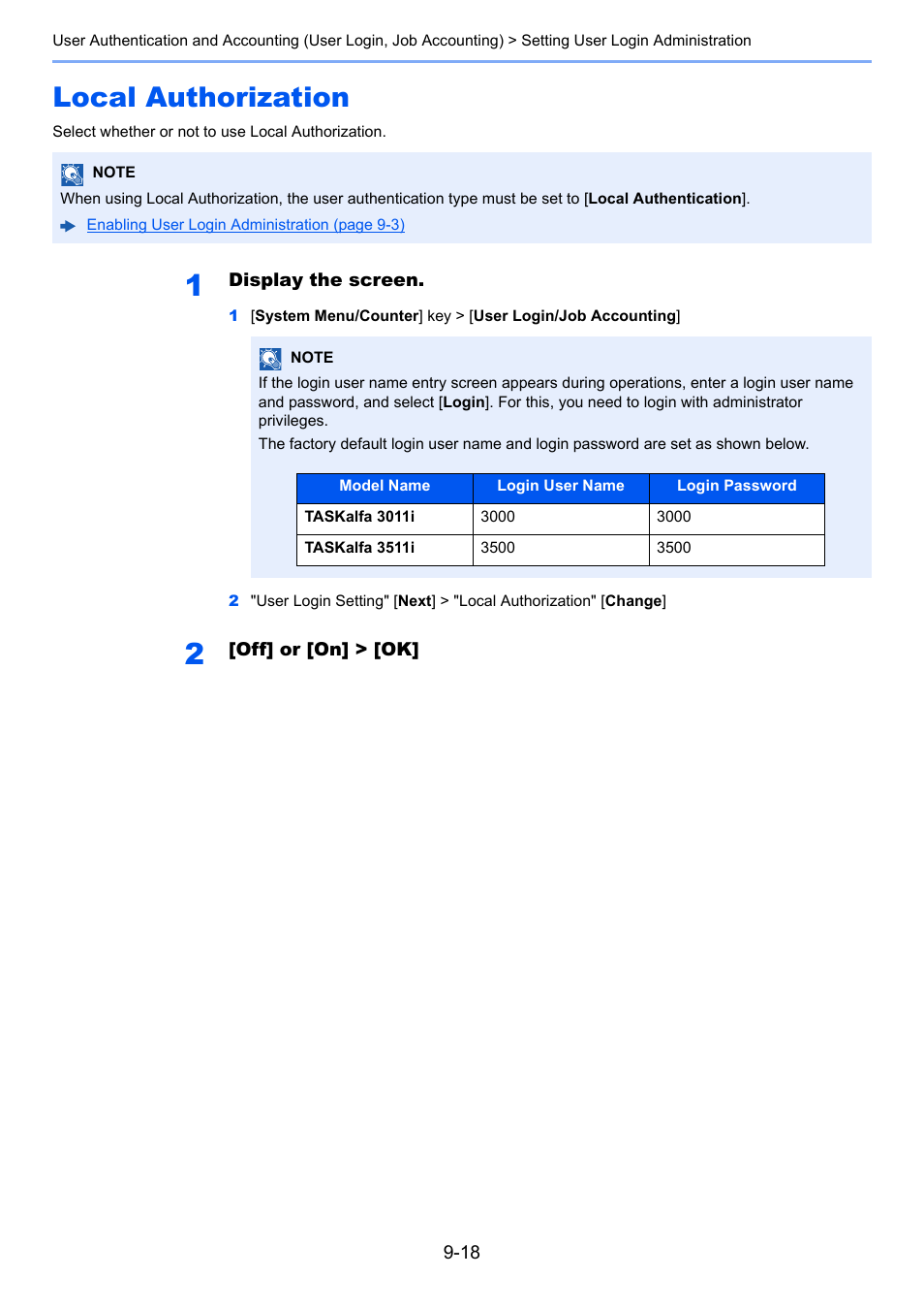 Local authorization, Local authorization -18 | Kyocera Taskalfa 3511i User Manual | Page 446 / 610