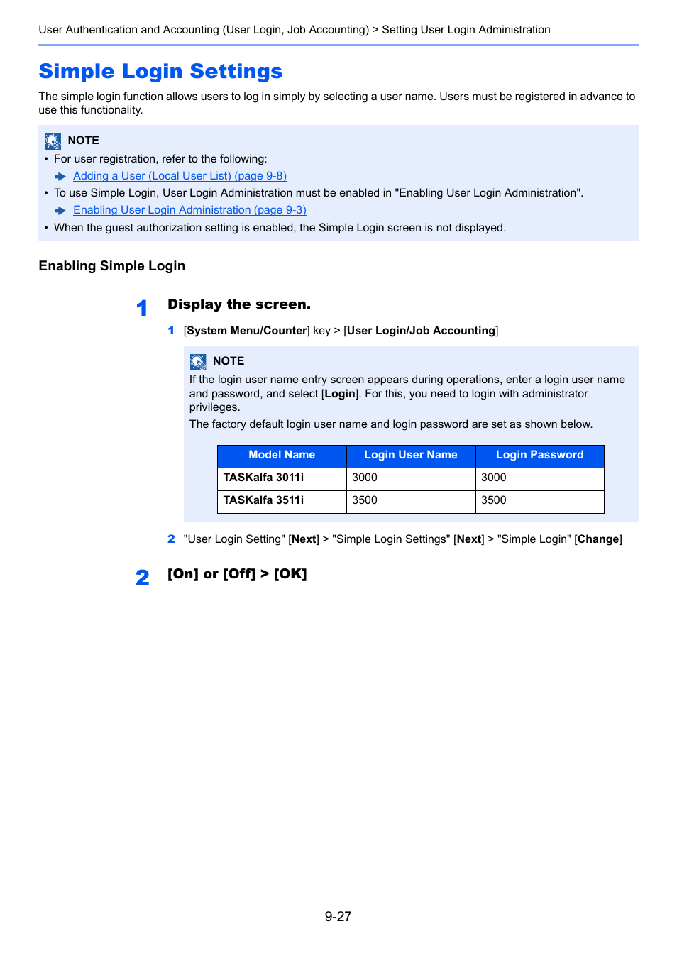 Simple login settings, Simple login settings -27 | Kyocera Taskalfa 3511i User Manual | Page 455 / 610