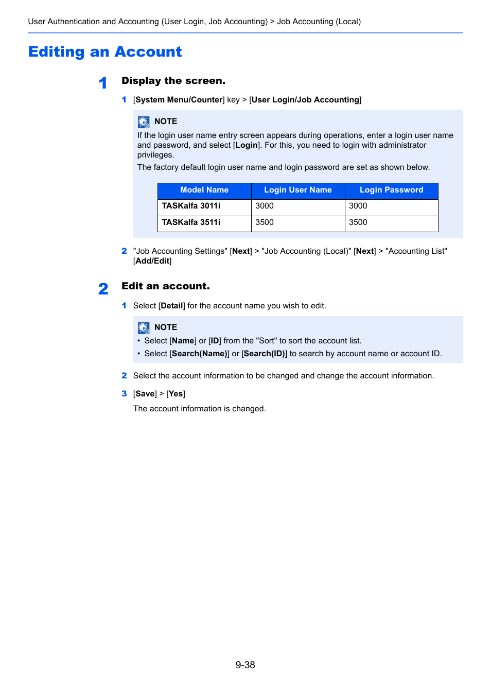 Editing an account, Editing an account -38 | Kyocera Taskalfa 3511i User Manual | Page 466 / 610