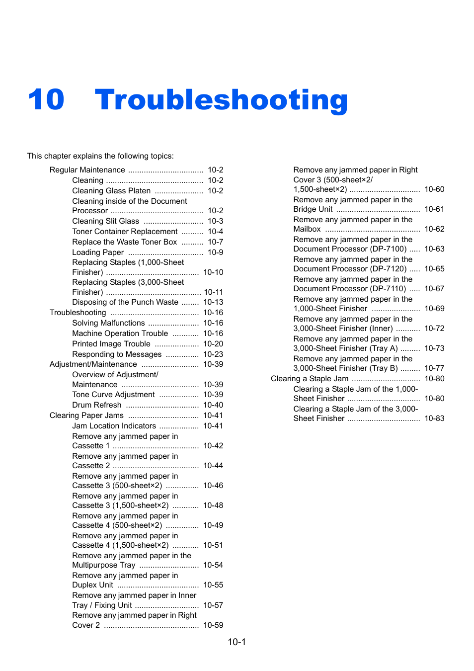 10 troubleshooting, Troubleshooting -1 | Kyocera Taskalfa 3511i User Manual | Page 482 / 610