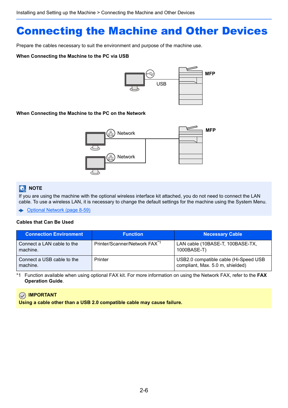 Connecting the machine and other devices, Connecting the machine and other devices -6 | Kyocera Taskalfa 3511i User Manual | Page 71 / 610