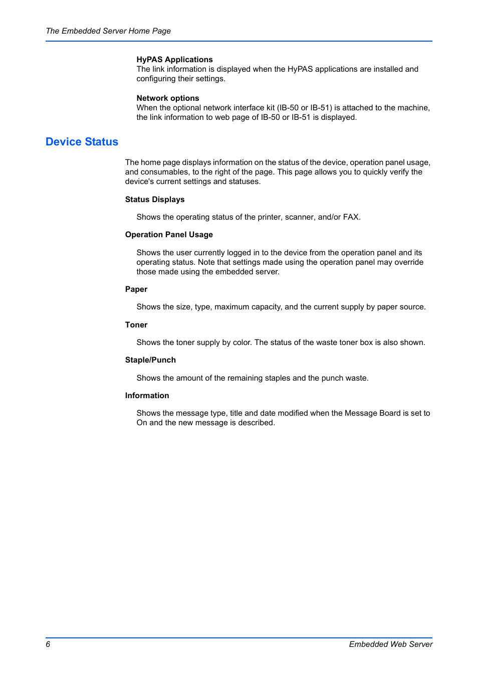 Device status | Kyocera Command Center RX User Manual | Page 10 / 118