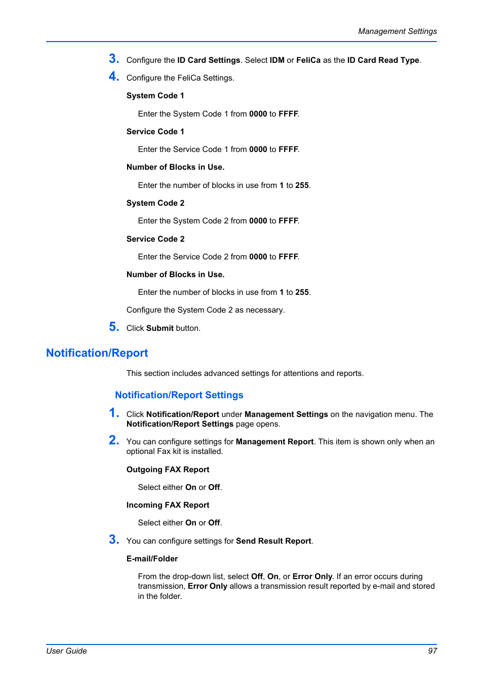 Notification/report | Kyocera Command Center RX User Manual | Page 101 / 118