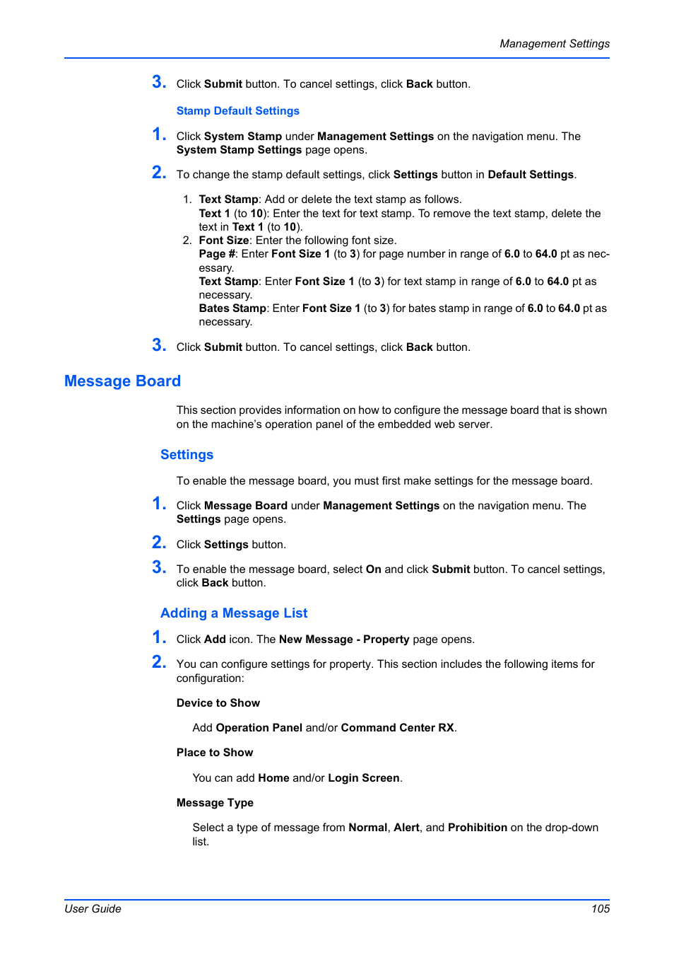 Message board | Kyocera Command Center RX User Manual | Page 109 / 118