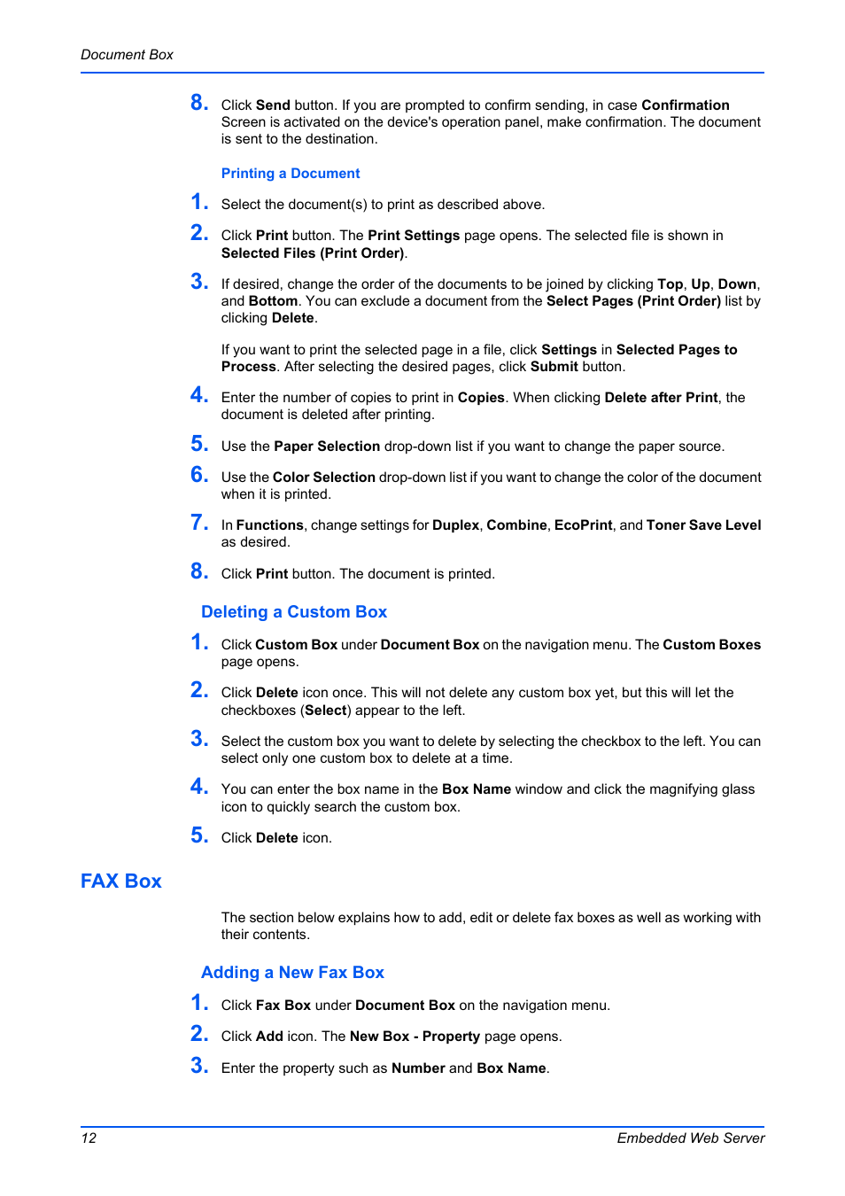 Fax box | Kyocera Command Center RX User Manual | Page 16 / 118