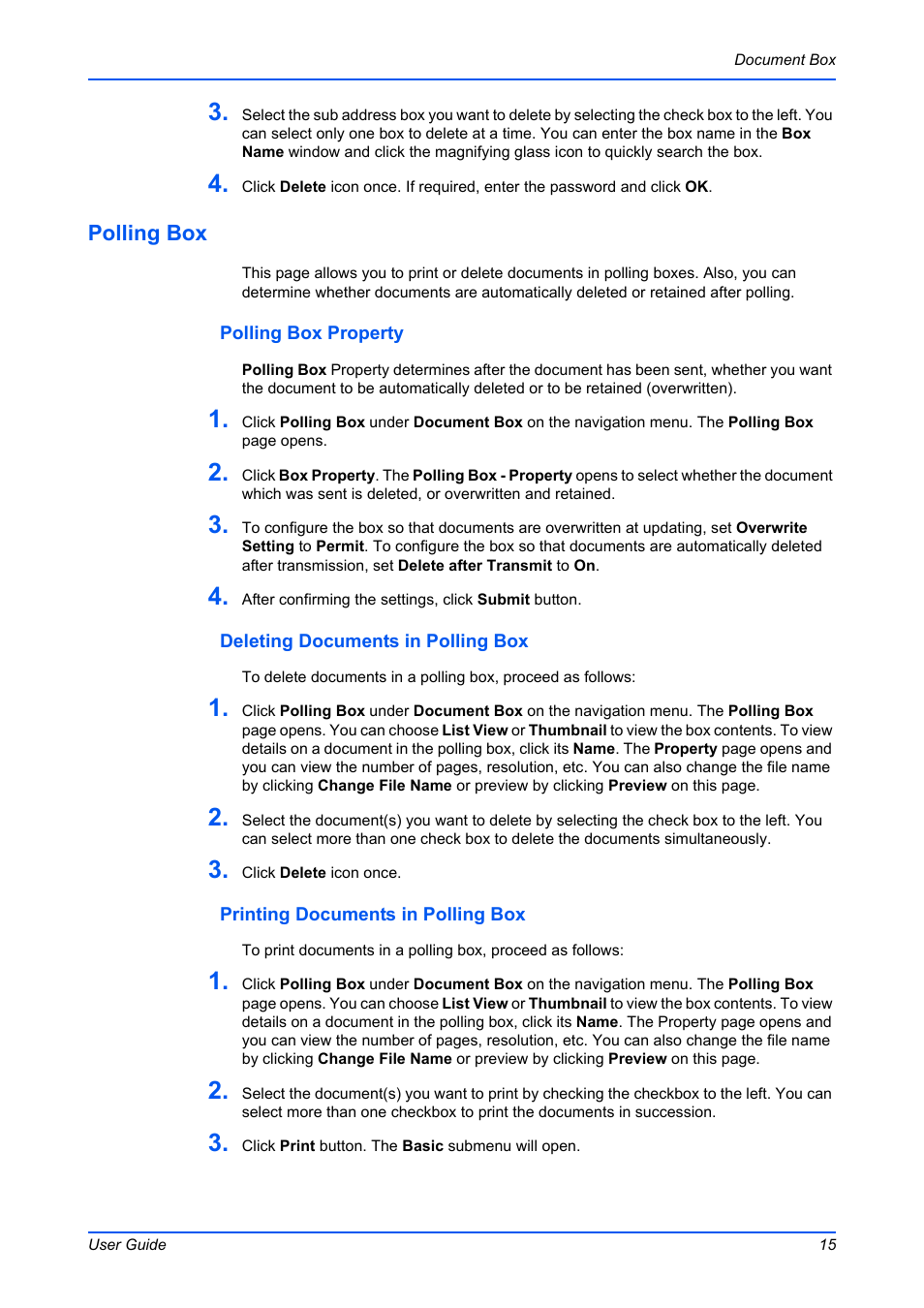 Polling box | Kyocera Command Center RX User Manual | Page 19 / 118