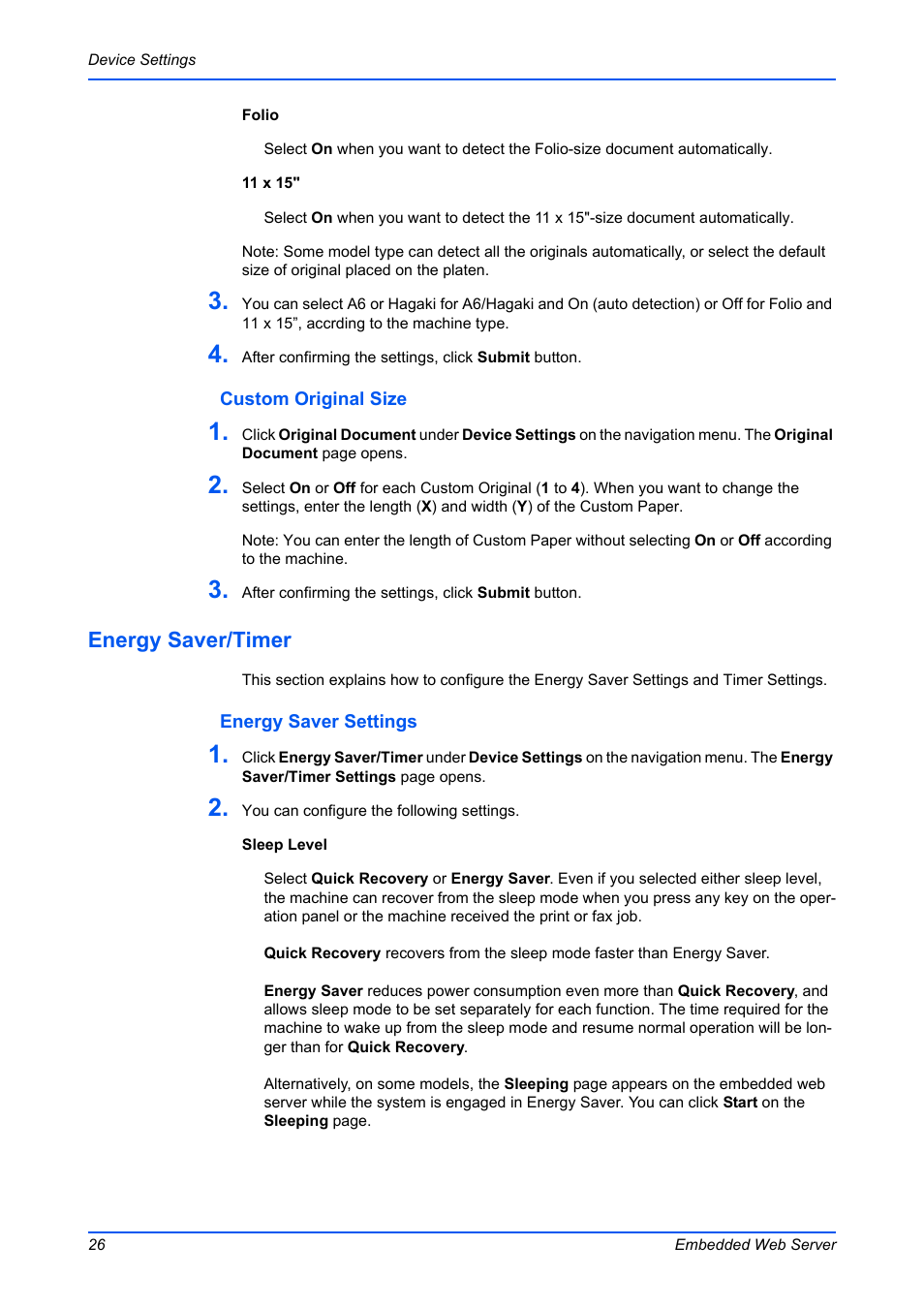 Energy saver/timer | Kyocera Command Center RX User Manual | Page 30 / 118