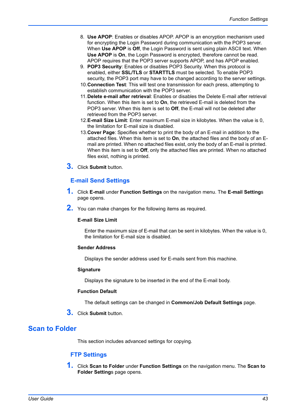 Scan to folder | Kyocera Command Center RX User Manual | Page 47 / 118