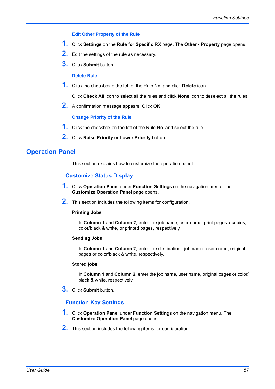Operation panel | Kyocera Command Center RX User Manual | Page 61 / 118
