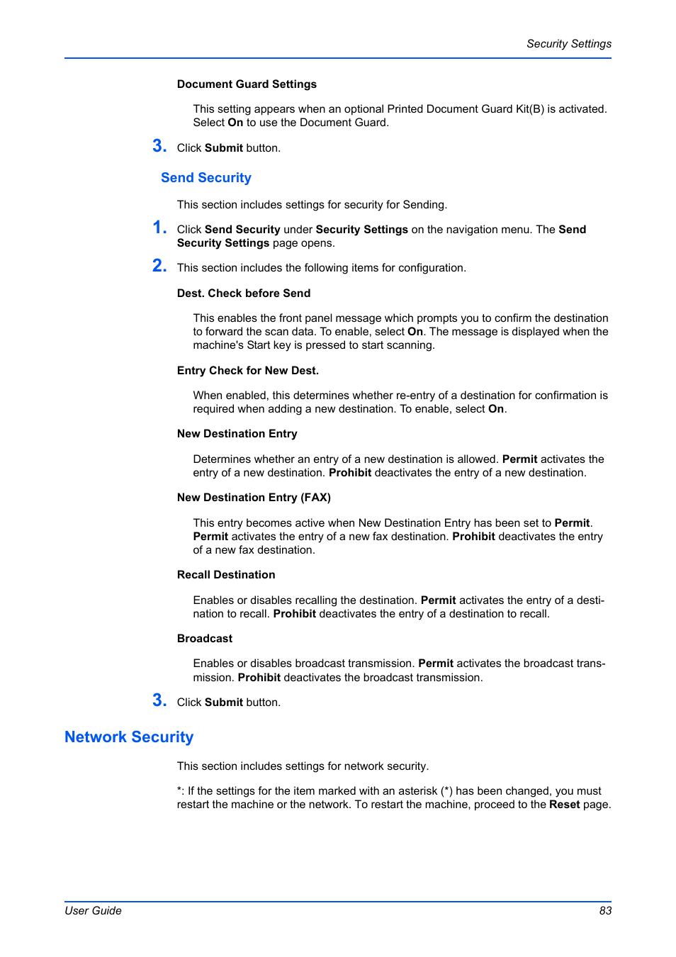 Network security | Kyocera Command Center RX User Manual | Page 87 / 118