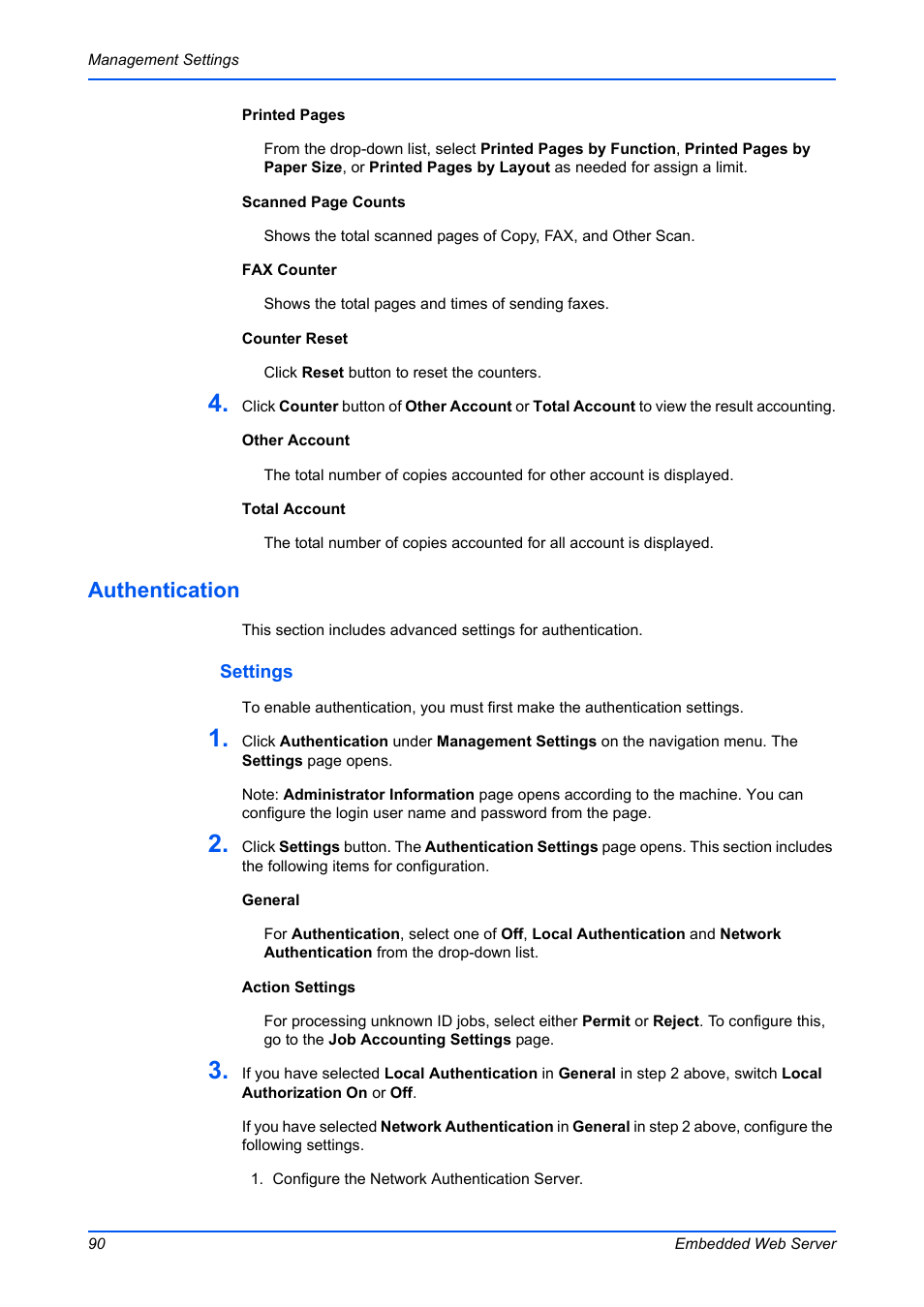 Authentication | Kyocera Command Center RX User Manual | Page 94 / 118