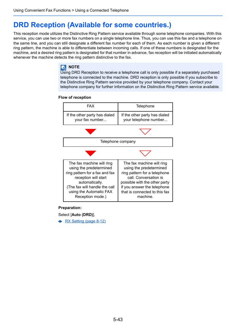 Drd reception (available for some countries.), Drd reception (available for some countries.) -43, Drd reception (available for some | Countries.) -43 | Kyocera FAX System 12 User Manual | Page 131 / 258