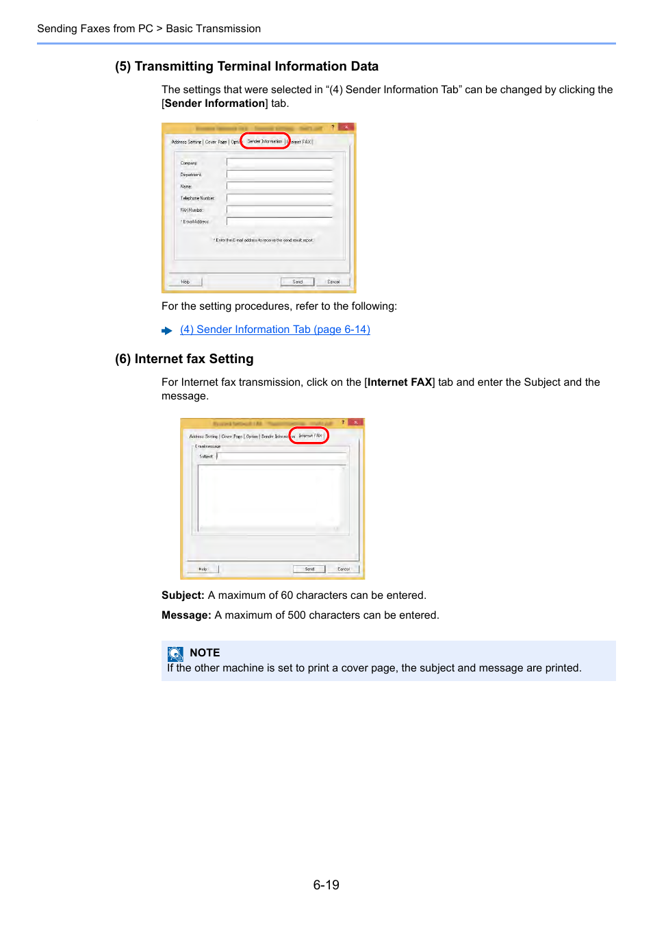 5) transmitting terminal information data, 6) internet fax setting | Kyocera FAX System 12 User Manual | Page 154 / 258