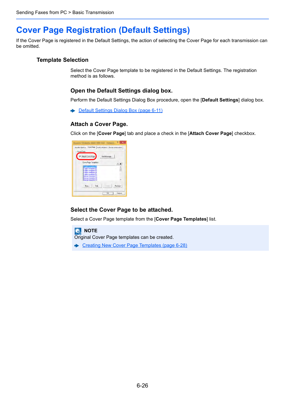 Cover page registration (default settings) | Kyocera FAX System 12 User Manual | Page 161 / 258