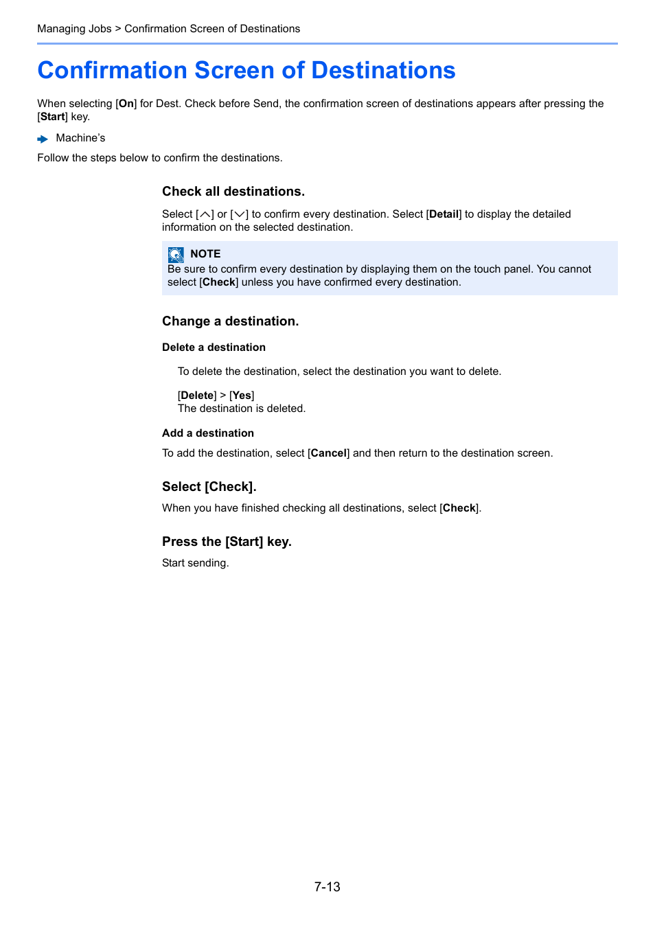 Confirmation screen of destinations, Confirmation screen of destinations -13 | Kyocera FAX System 12 User Manual | Page 180 / 258