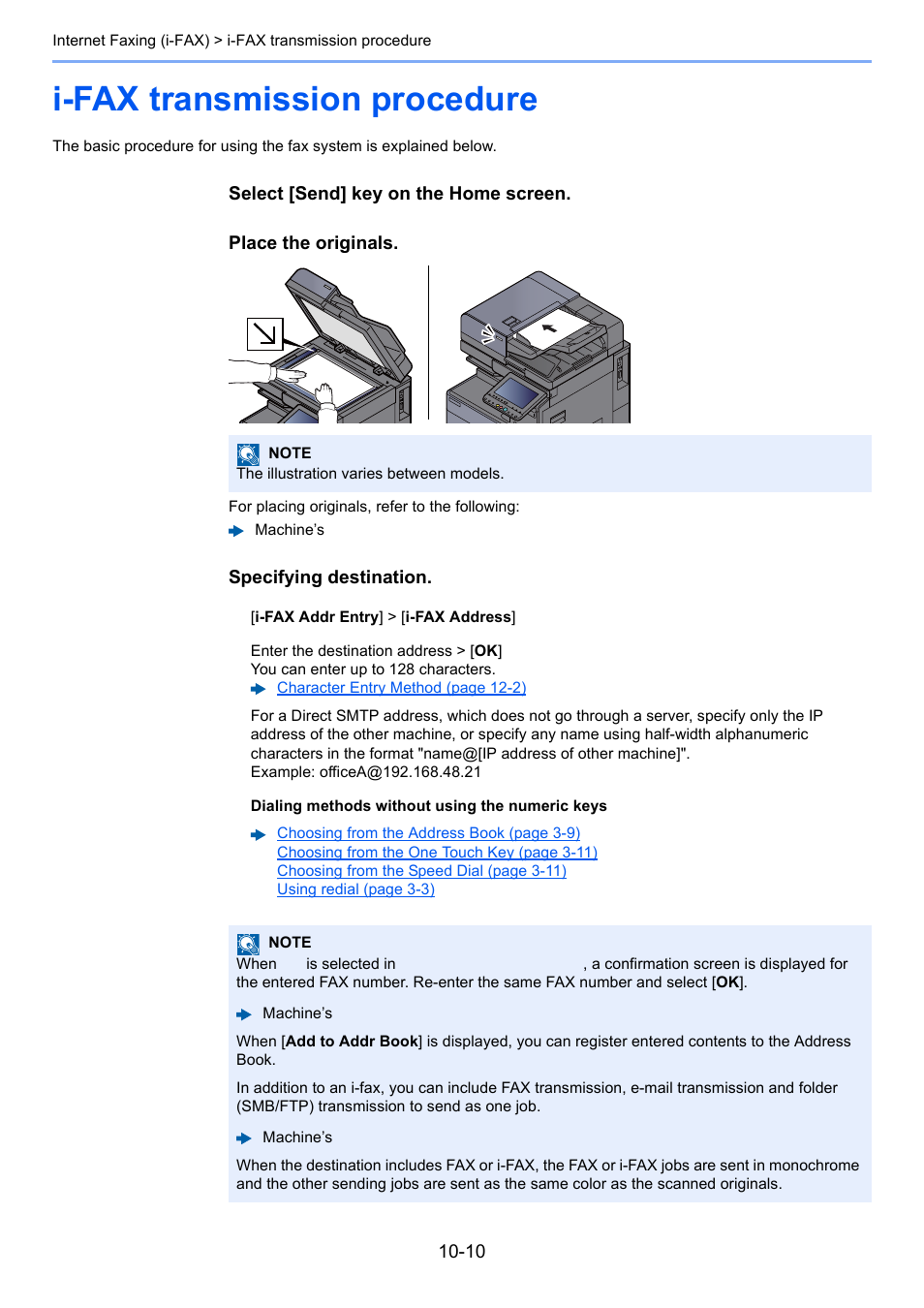 I-fax transmission procedure, I-fax transmission procedure -10 | Kyocera FAX System 12 User Manual | Page 220 / 258