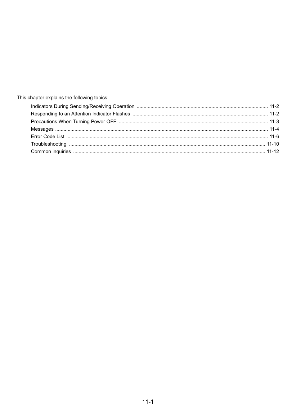 11 troubleshooting, Troubleshooting -1, Troubleshooting | Kyocera FAX System 12 User Manual | Page 224 / 258