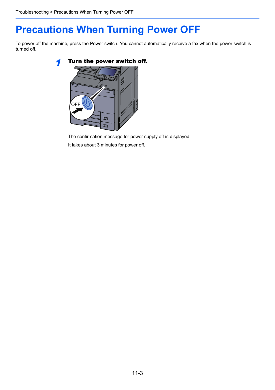 Precautions when turning power off, Precautions when turning power off -3 | Kyocera FAX System 12 User Manual | Page 226 / 258