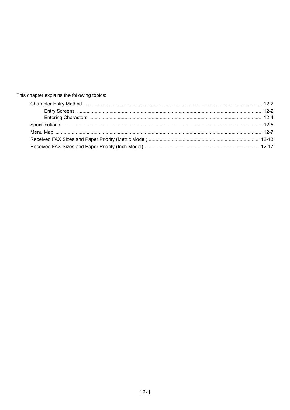 12 appendix, Appendix -1, Appendix | Kyocera FAX System 12 User Manual | Page 236 / 258