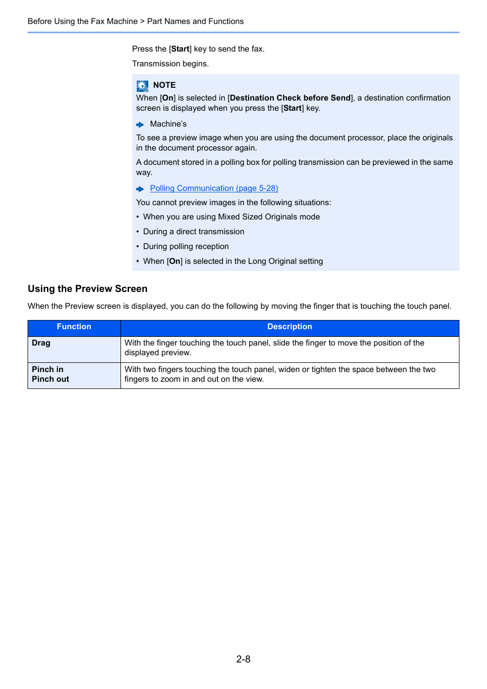 Using the preview screen | Kyocera FAX System 12 User Manual | Page 24 / 258