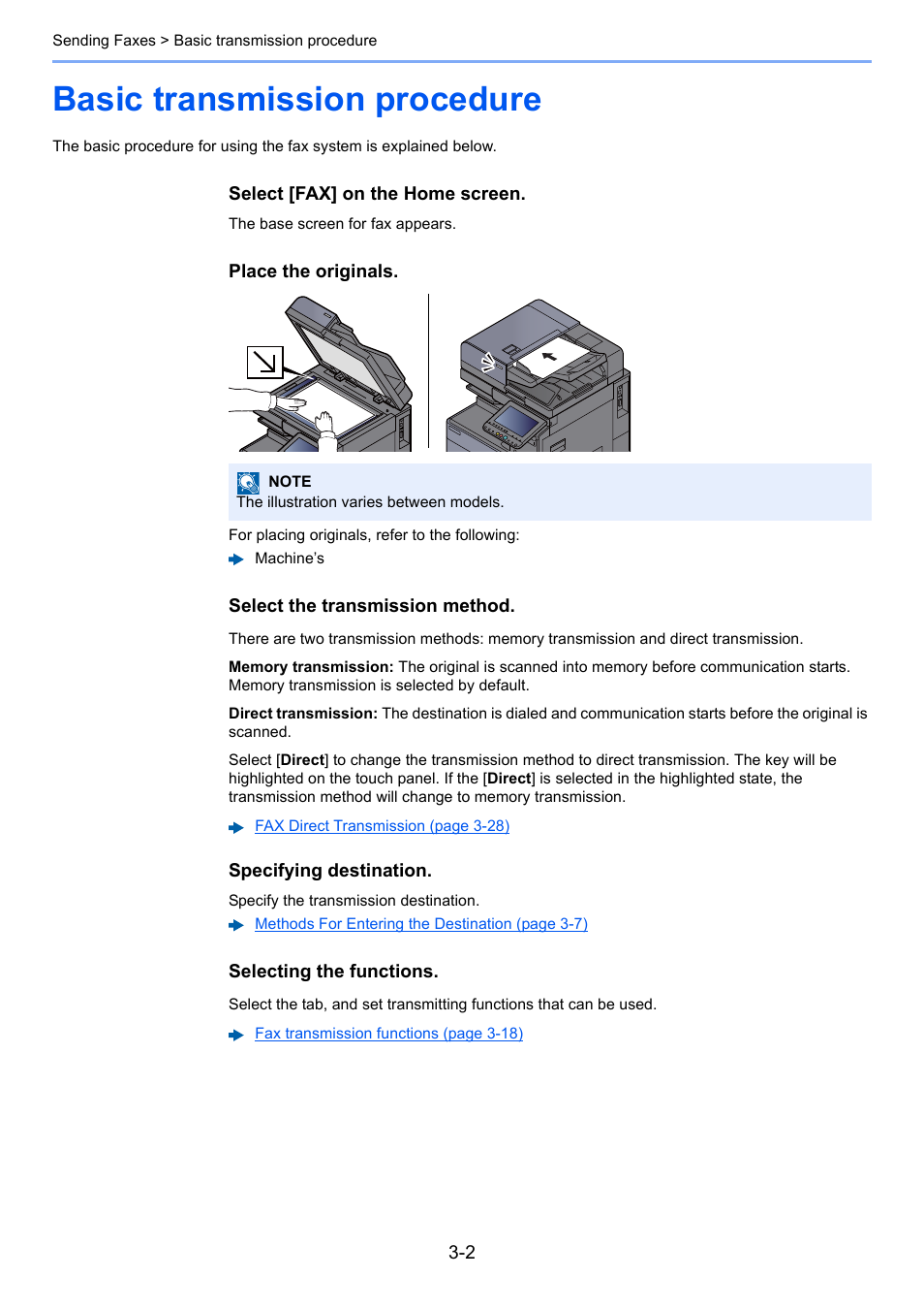 Basic transmission procedure, Basic transmission procedure -2 | Kyocera FAX System 12 User Manual | Page 47 / 258