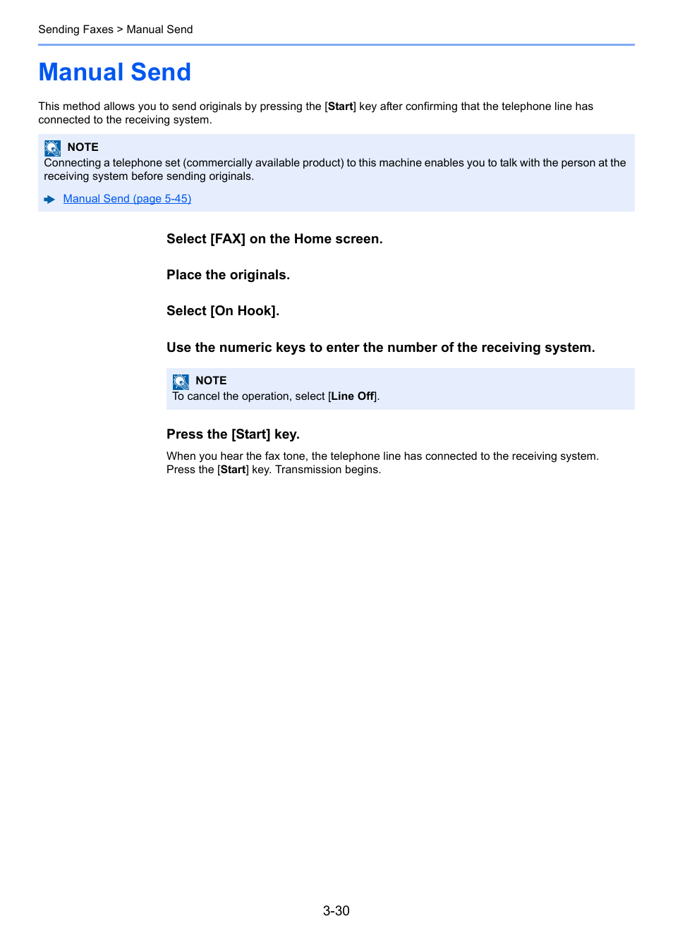 Manual send, Manual send -30 | Kyocera FAX System 12 User Manual | Page 75 / 258