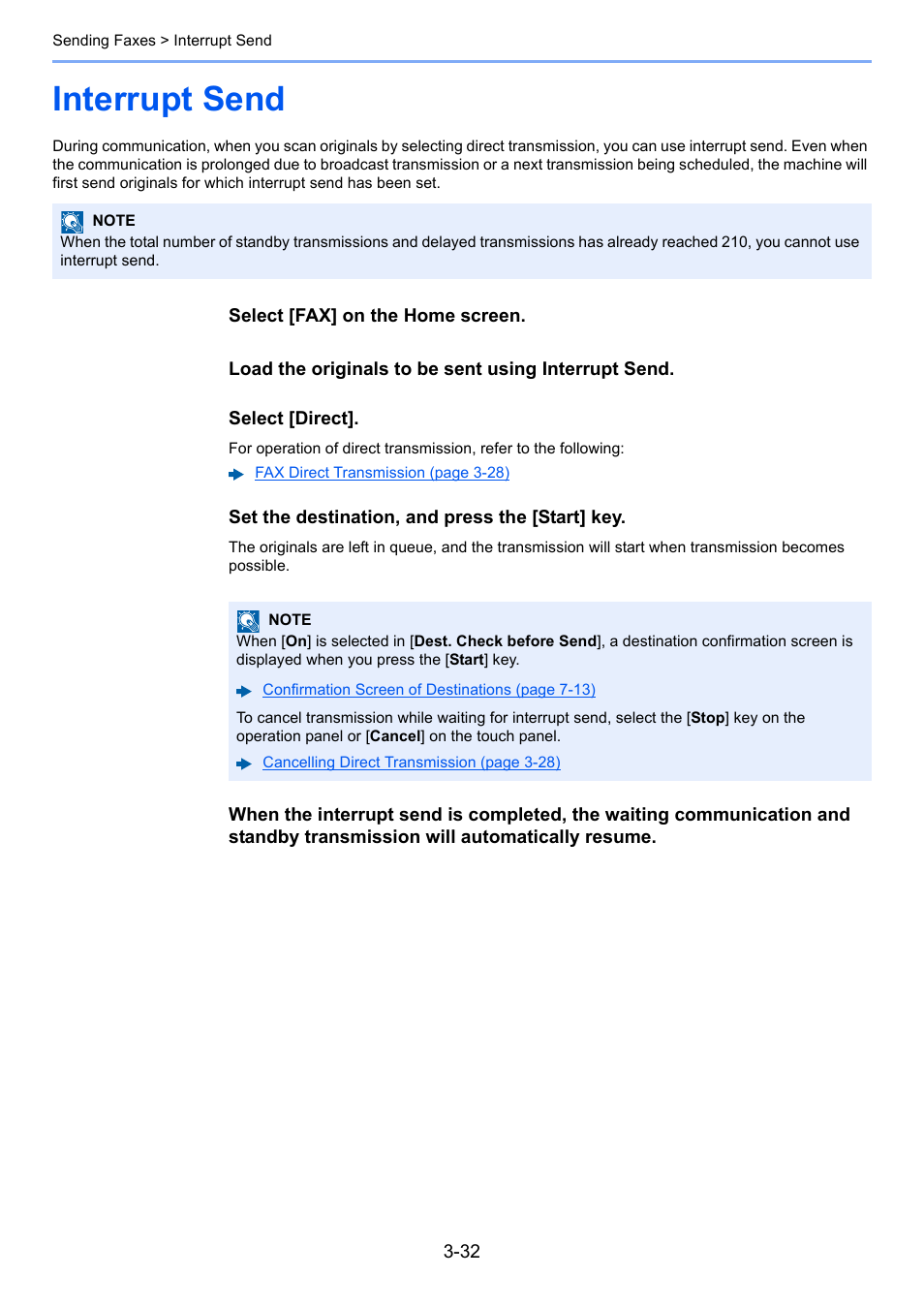 Interrupt send, Interrupt send -32 | Kyocera FAX System 12 User Manual | Page 77 / 258