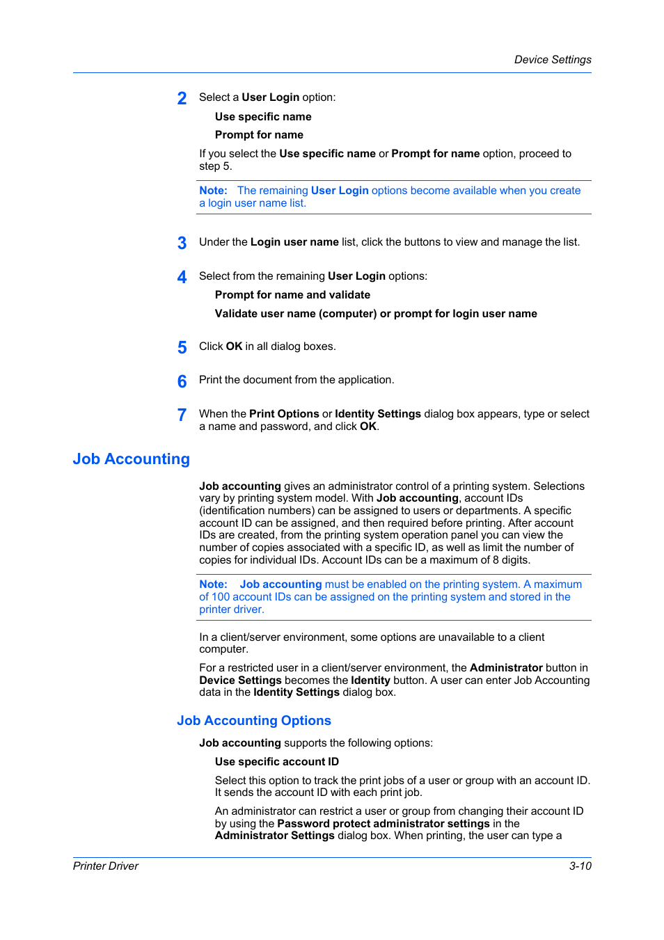 Job accounting, Job accounting options, Job accounting -10 | Job accounting options -10 | Kyocera Ecosys m2040dn User Manual | Page 29 / 93