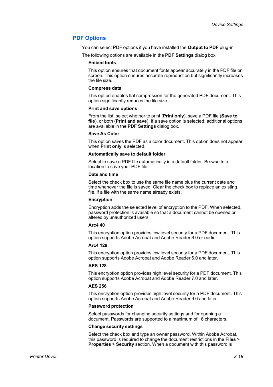 Pdf options, Pdf options -18 | Kyocera Ecosys m2040dn User Manual | Page 37 / 93