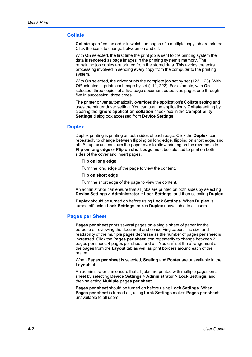 Collate, Duplex | Kyocera Ecosys m2040dn User Manual | Page 42 / 93